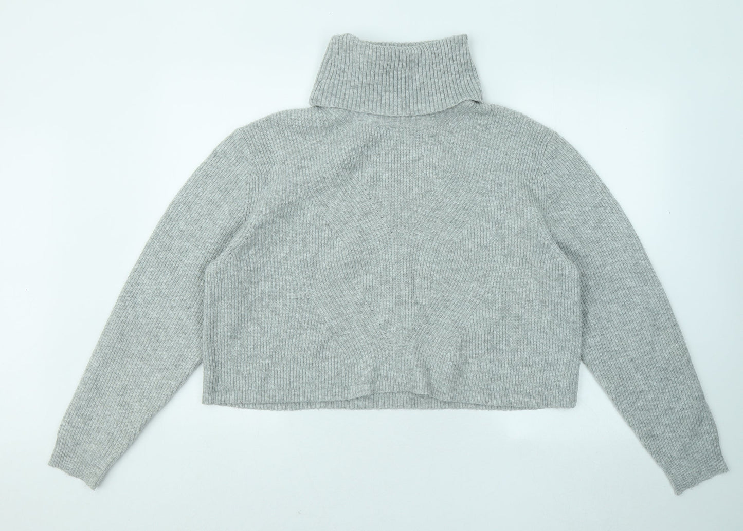 Miss Selfridge Womens Grey Roll Neck Polyester Shrug Jumper Size M