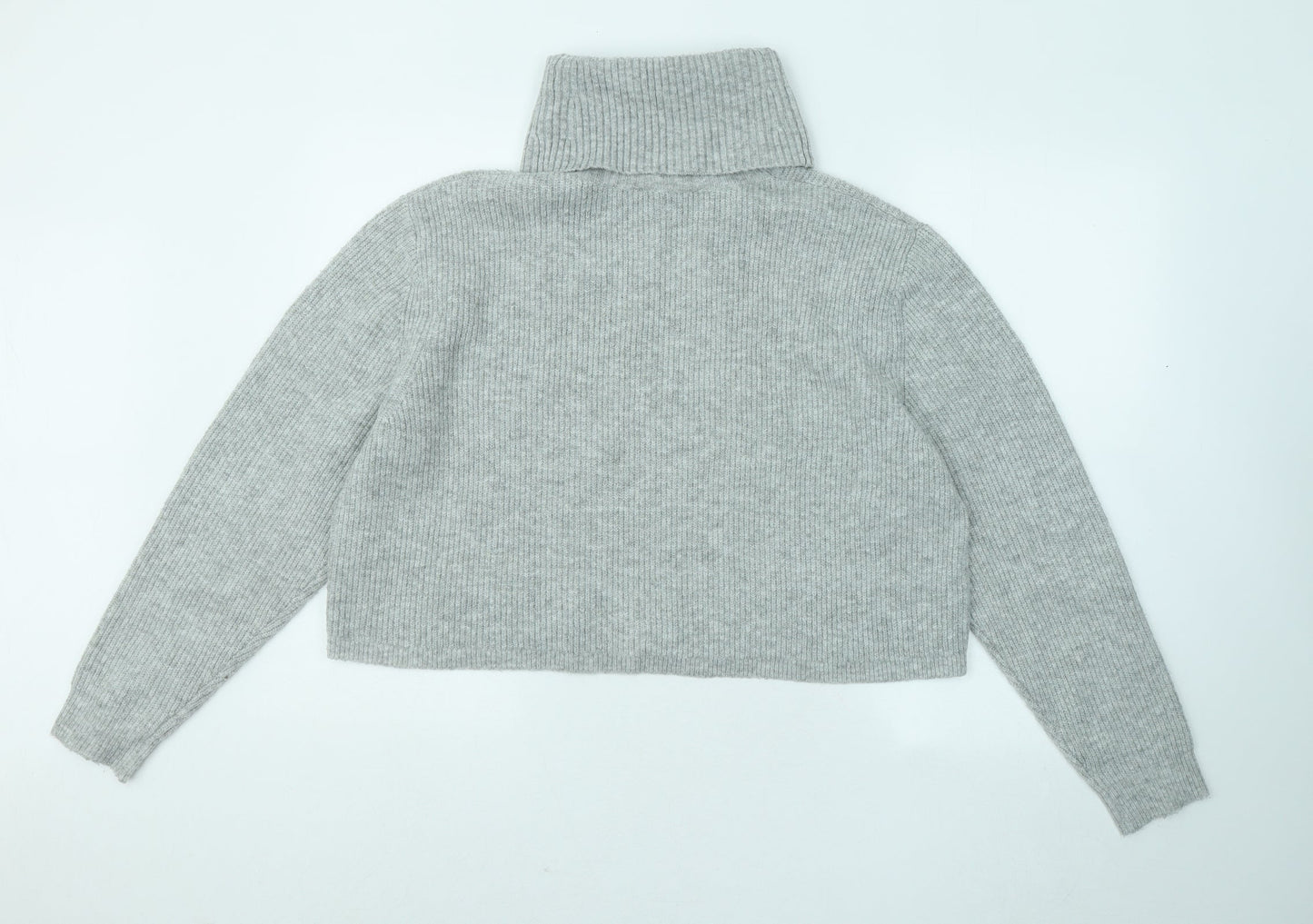 Miss Selfridge Womens Grey Roll Neck Polyester Shrug Jumper Size M