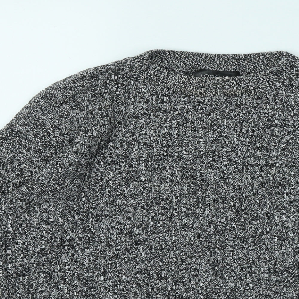 Topshop Womens Grey Round Neck Cotton Pullover Jumper Size 8
