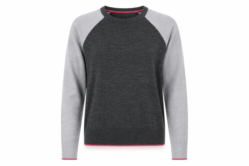 M&Co Womens Grey Round Neck Acrylic Pullover Jumper Size 8