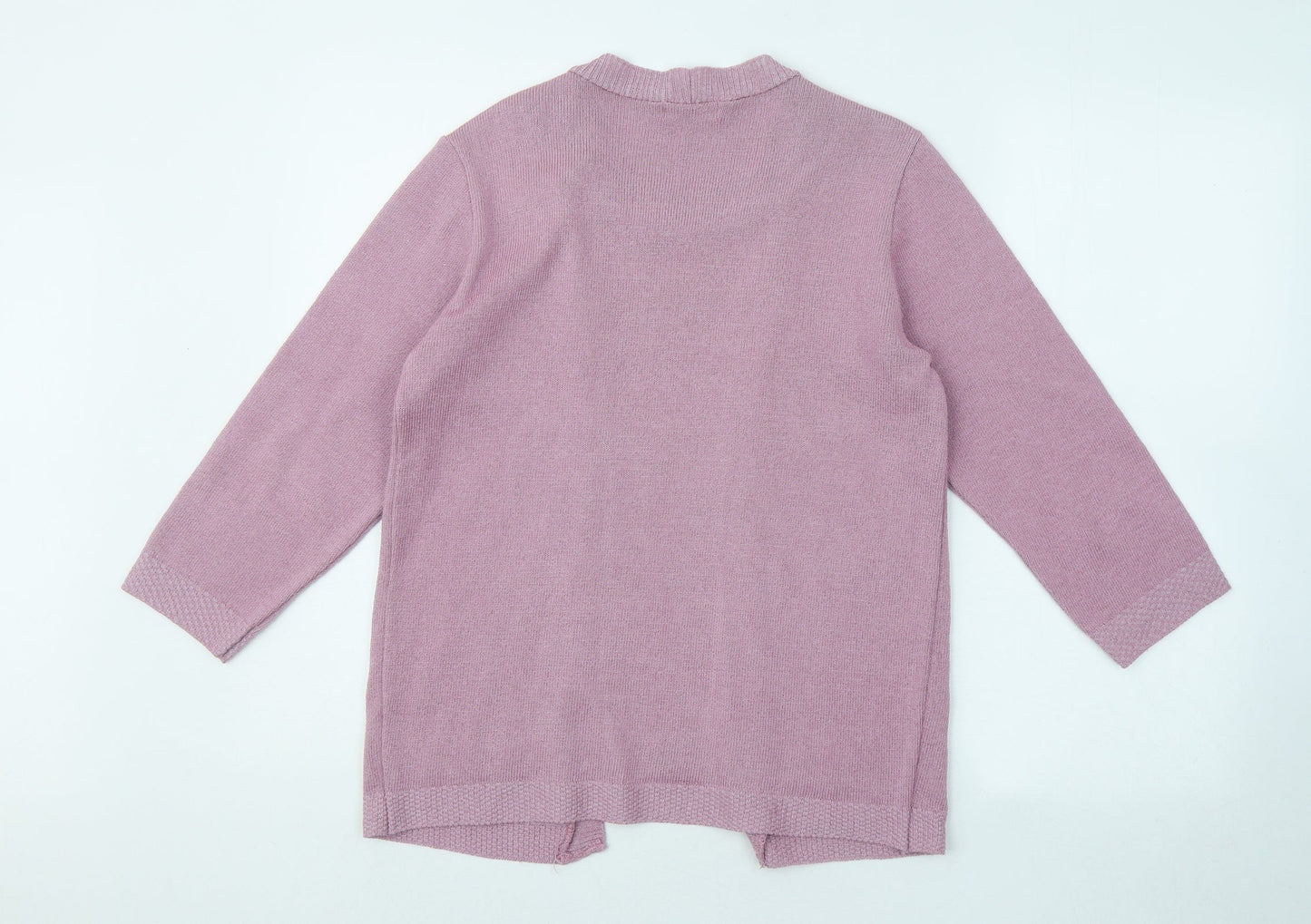 Sarah Hamilton Womens Purple Round Neck Striped Polyester Pullover Jumper Size M