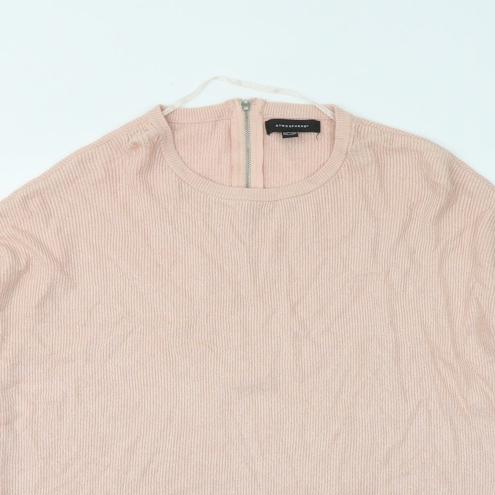 Atmosphere Womens Pink Round Neck Viscose Pullover Jumper Size 12