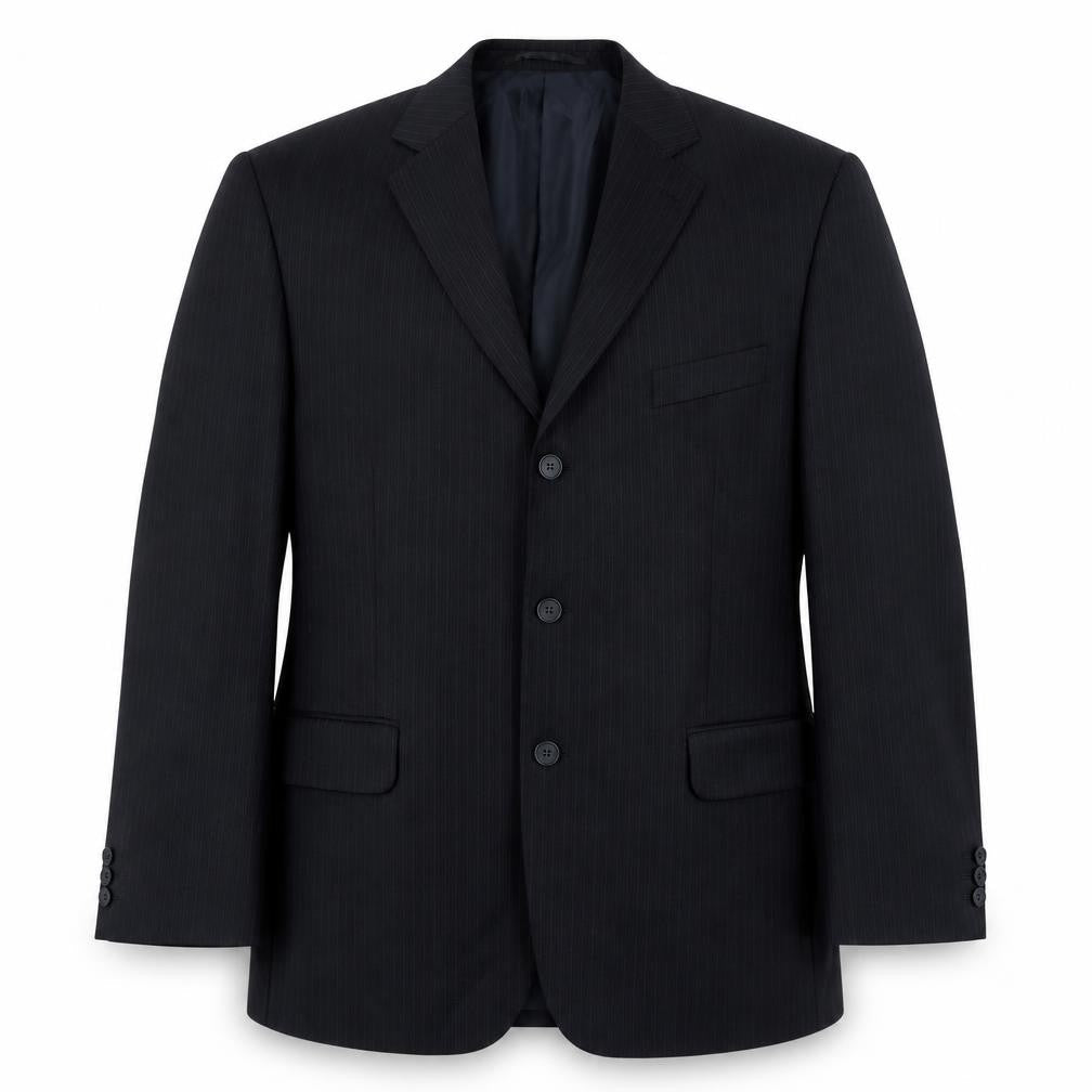 Burton Mens Black Striped Wool Jacket Suit Jacket Size 42