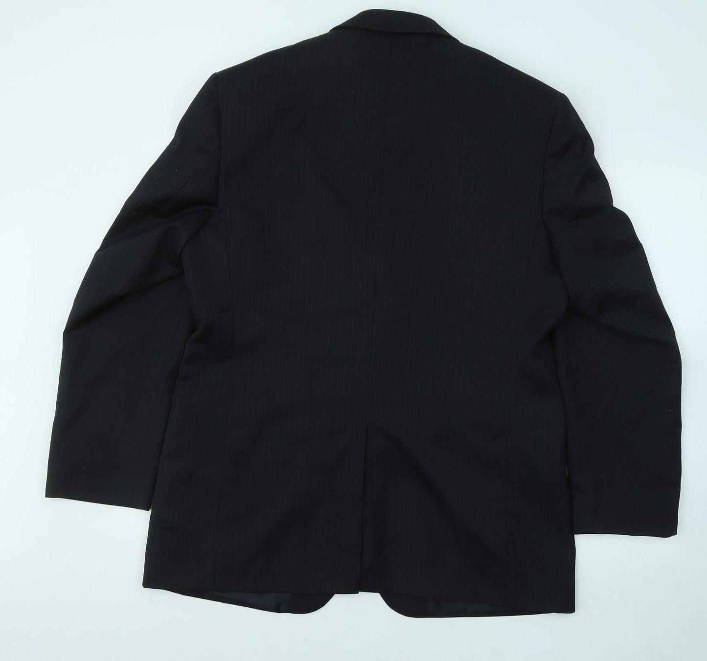Burton Mens Black Striped Wool Jacket Suit Jacket Size 42