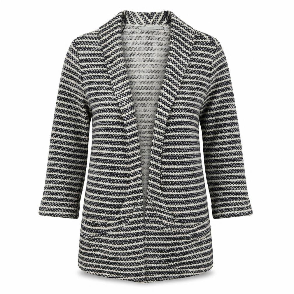 George Womens Black V-Neck Geometric Acrylic Cardigan Jumper Size 12