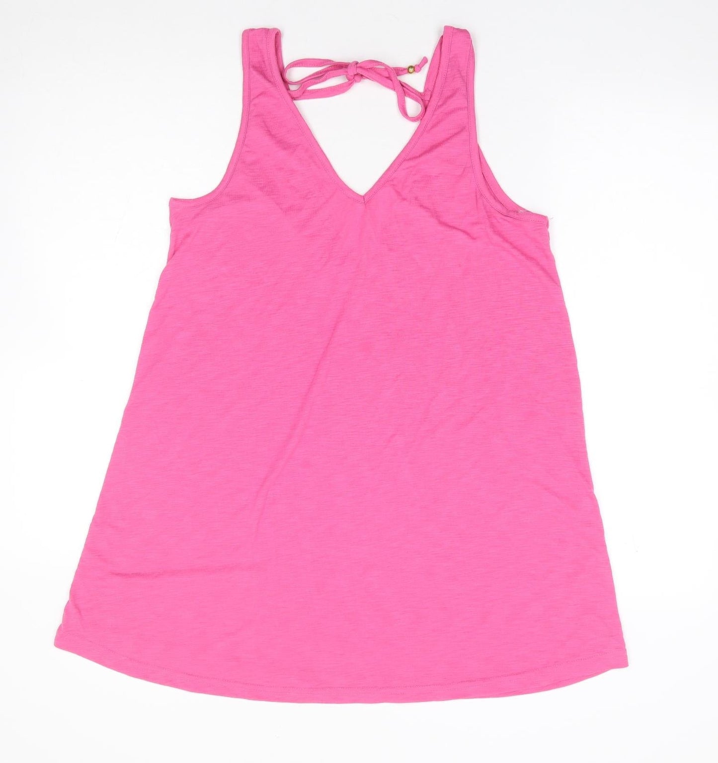 Preworn Womens Pink Polyester Basic Tank Size S V-Neck