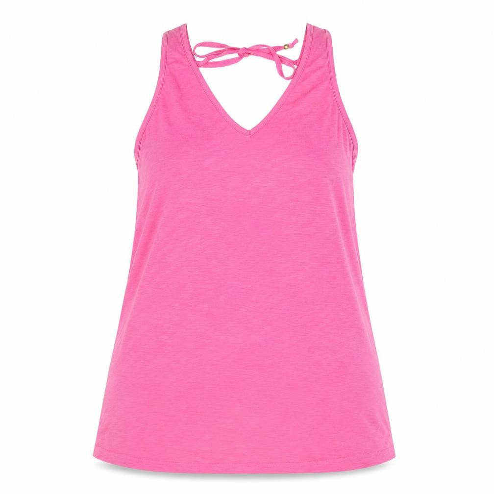 Preworn Womens Pink Polyester Basic Tank Size S V-Neck