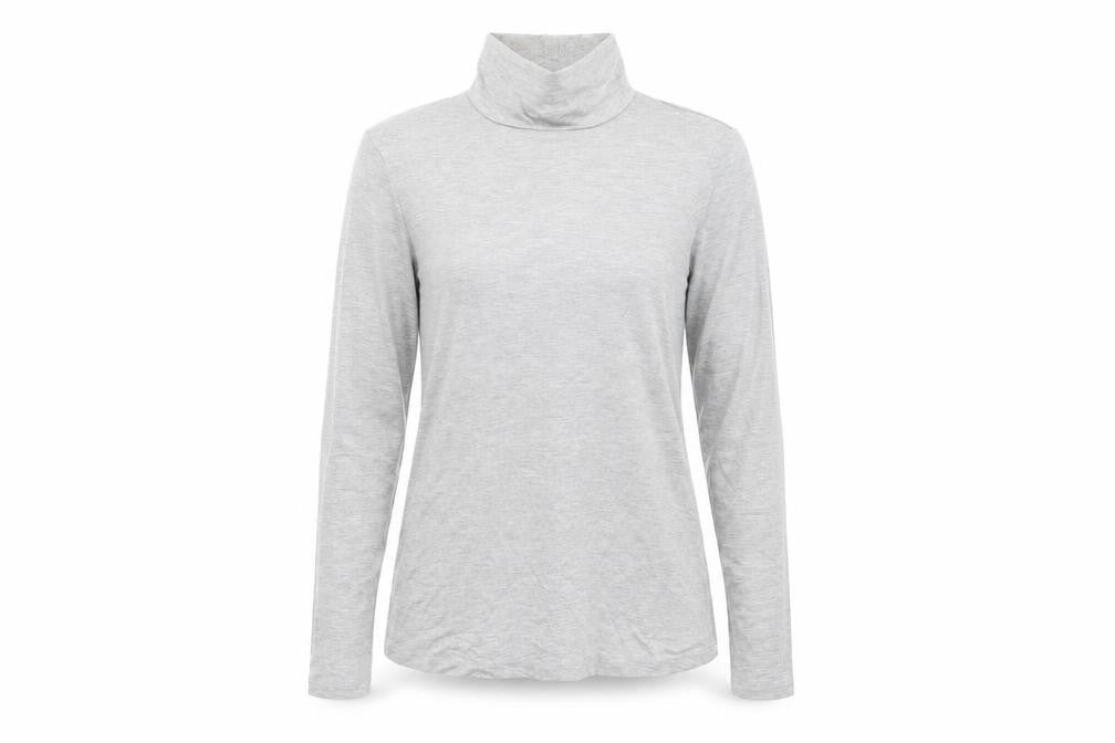 ASOS Womens Grey Viscose Basic T-Shirt Size 8 High Neck