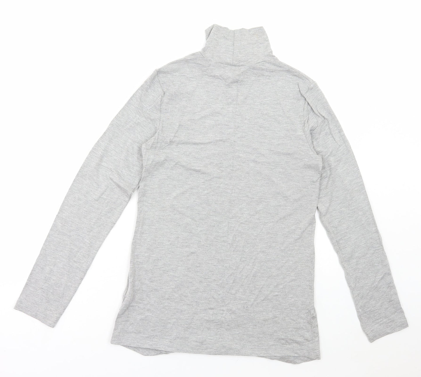 ASOS Womens Grey Viscose Basic T-Shirt Size 8 High Neck