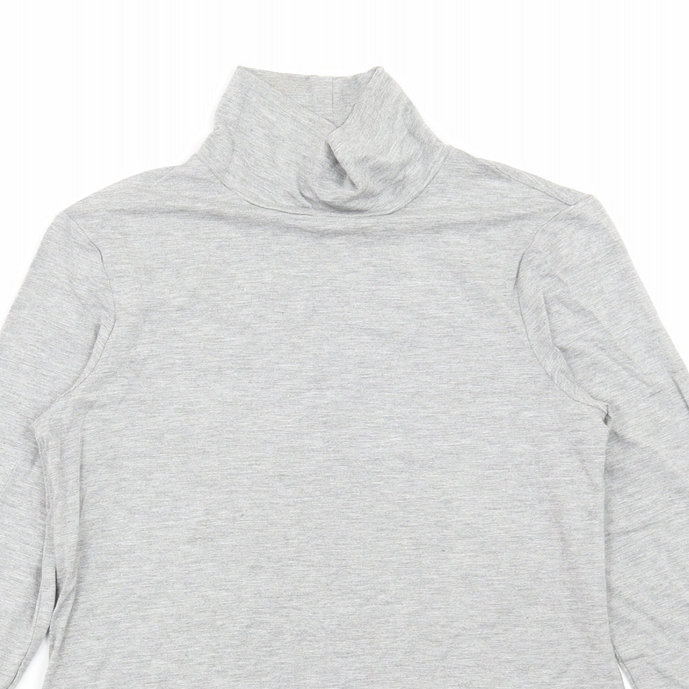 ASOS Womens Grey Viscose Basic T-Shirt Size 8 High Neck
