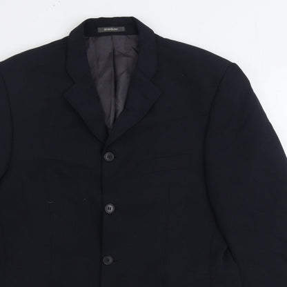 River Island Mens Black Viscose Jacket Suit Jacket Size 40