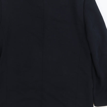 River Island Mens Black Viscose Jacket Suit Jacket Size 40