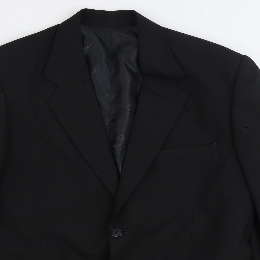 Elegance International Mens Black Polyester Jacket Suit Jacket Size 38