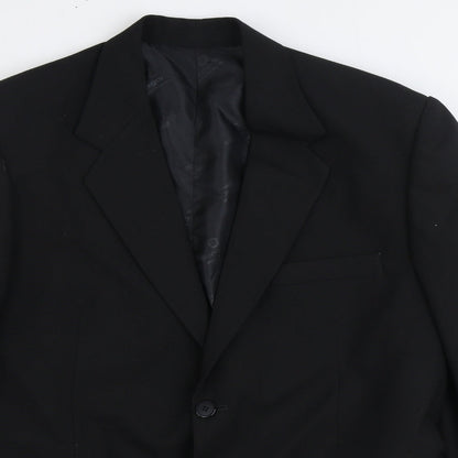 Elegance International Mens Black Polyester Jacket Suit Jacket Size 38
