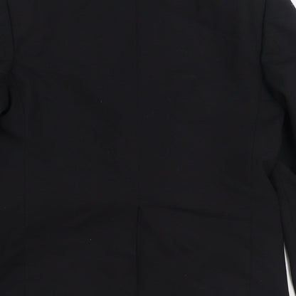 Elegance International Mens Black Polyester Jacket Suit Jacket Size 38