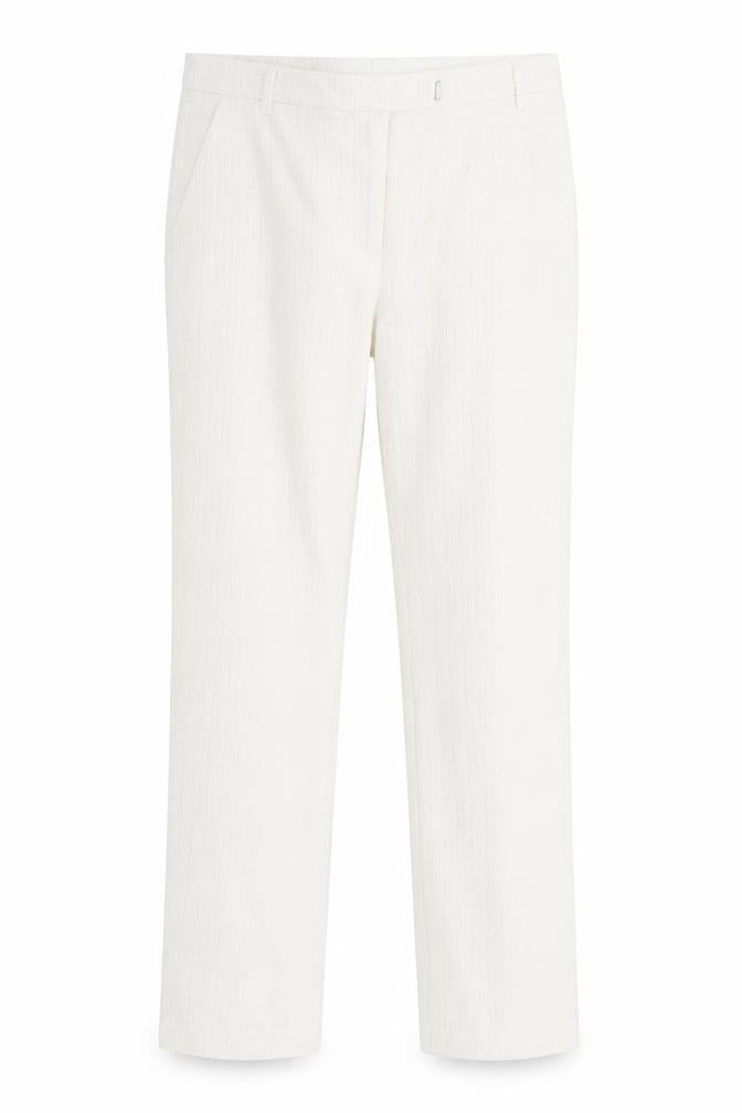 Topshop Womens White Polyester Trousers Size 8 L26 in Regular Hook & Eye
