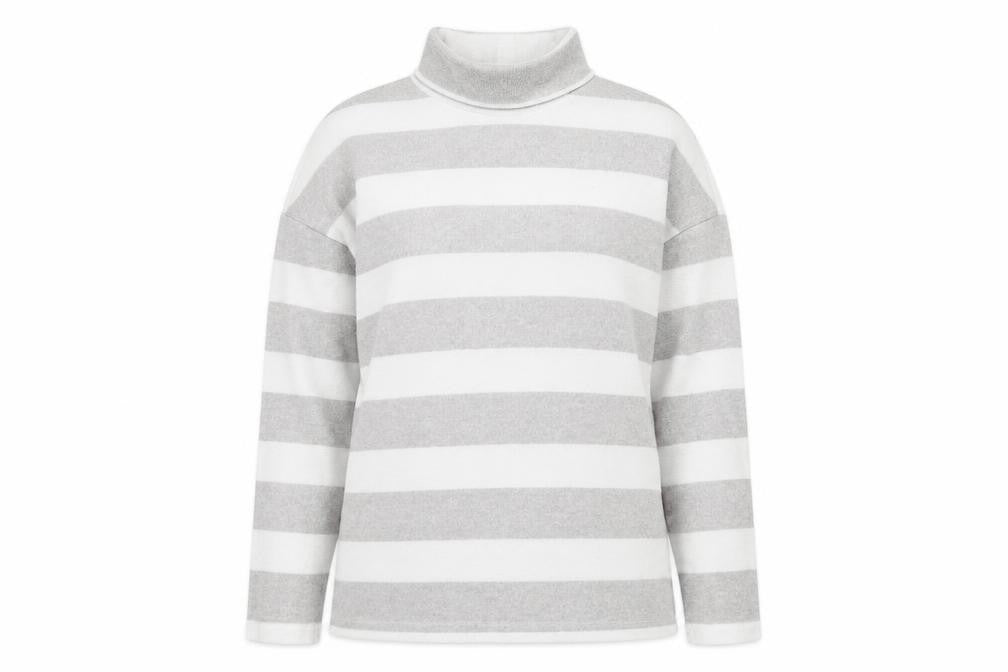 TU Womens Multicoloured Roll Neck Striped Polyester Pullover Jumper Size 10