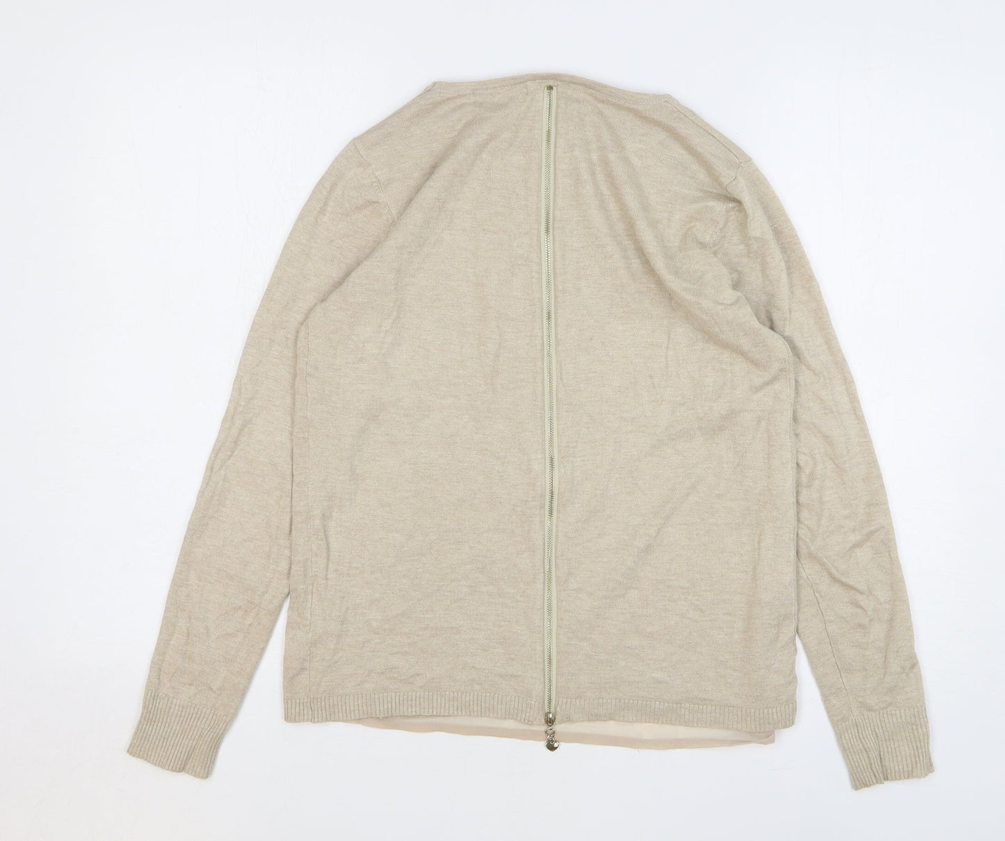 Millenium Womens Beige Round Neck Viscose Pullover Jumper One Size