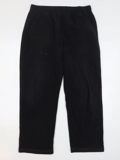 Preloved Blue Harbour Mens Black Polyester Sweatpants Trousers Size 36 L29 in Regular Drawstring - Front