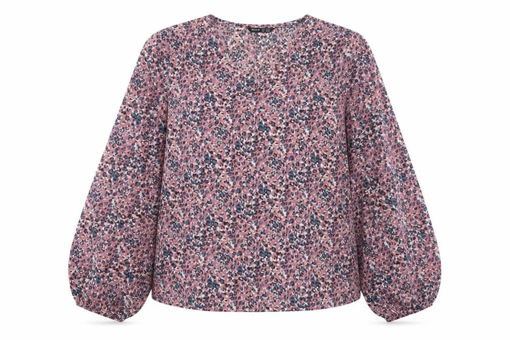 SheIn Womens Multicoloured Animal Print Polyester Basic Blouse Size 10 V-Neck