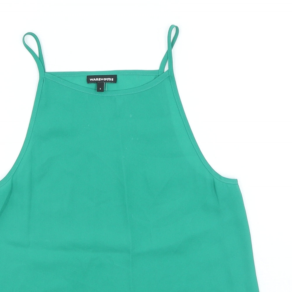 Warehouse Womens Green Polyester Camisole Tank Size S Halter