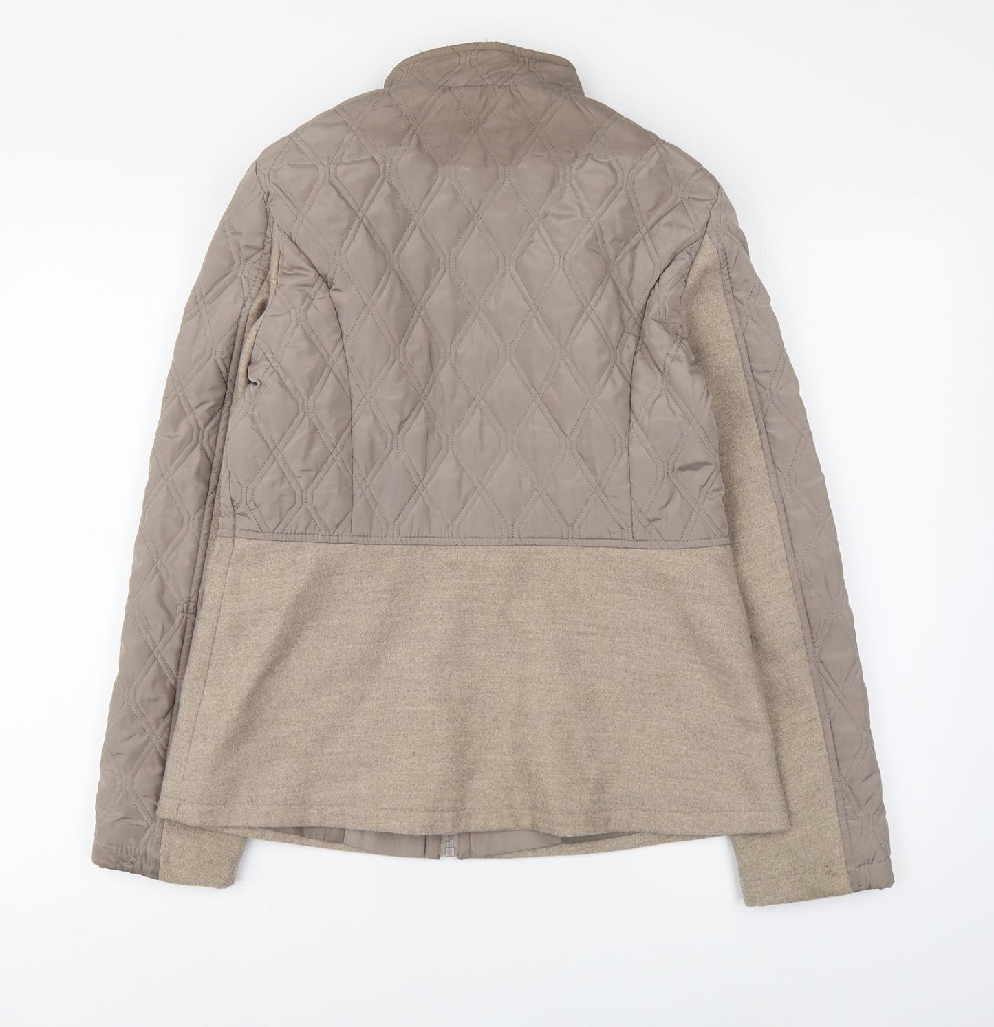 Debenhams Womens Beige Argyle/Diamond Jacket Size 10 Button