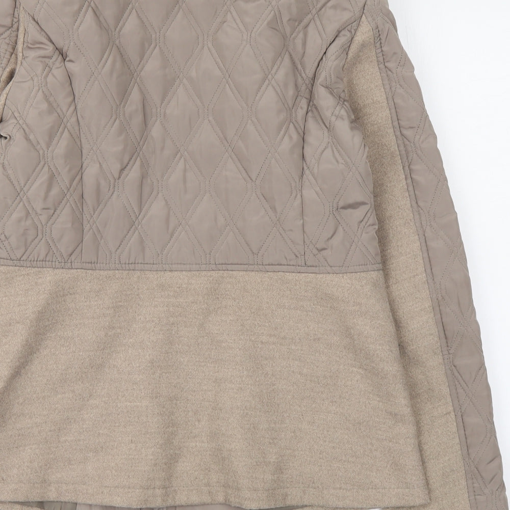 Debenhams Womens Beige Argyle/Diamond Jacket Size 10 Button