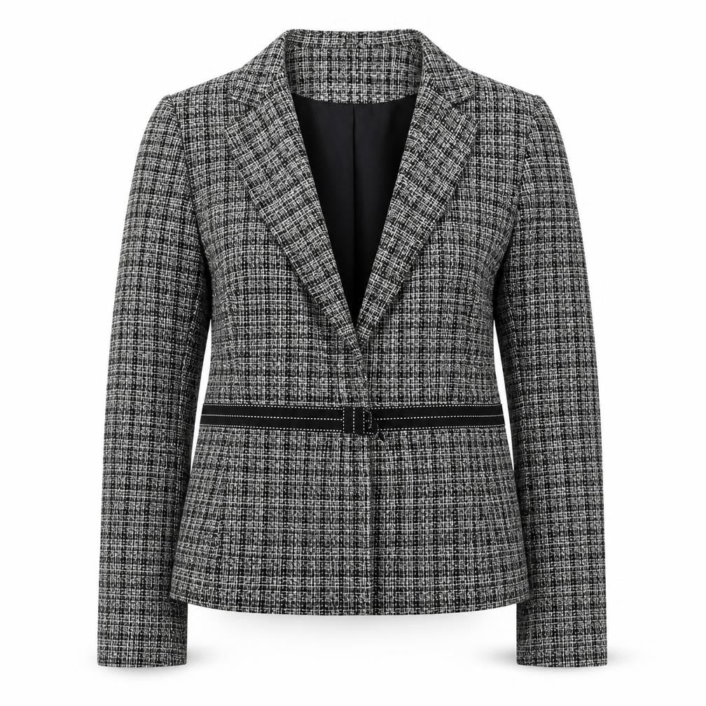 Bay Womens Grey Herringbone Jacket Size 14 Button