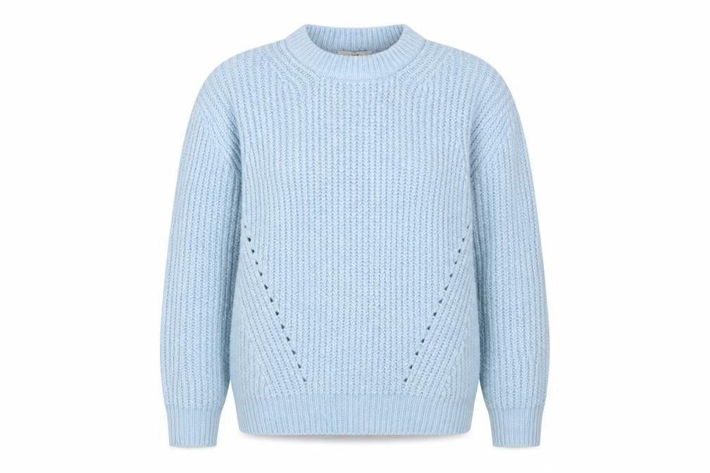 George Womens Blue Crew Neck Acrylic Pullover Jumper Size M