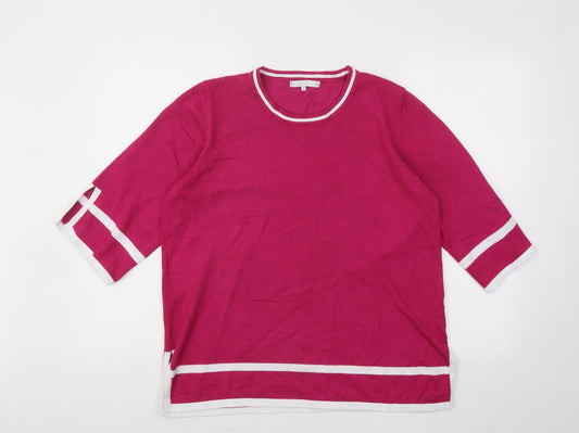 Lakeland Womens Pink Round Neck Viscose Pullover Jumper Size L