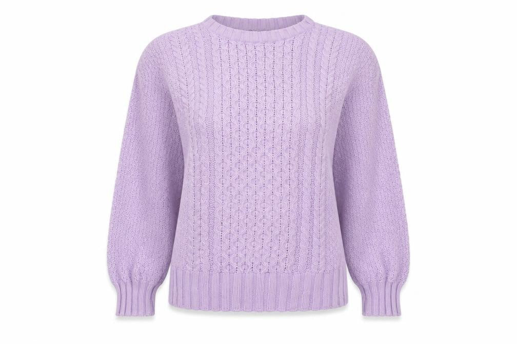 Generation Fashion Womens Purple Roll Neck Geometric Acrylic Pullover Jumper Size 16