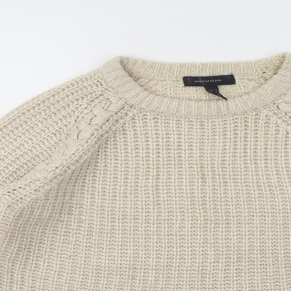 Atmosphere Womens Black Round Neck Acrylic Pullover Jumper Size 8