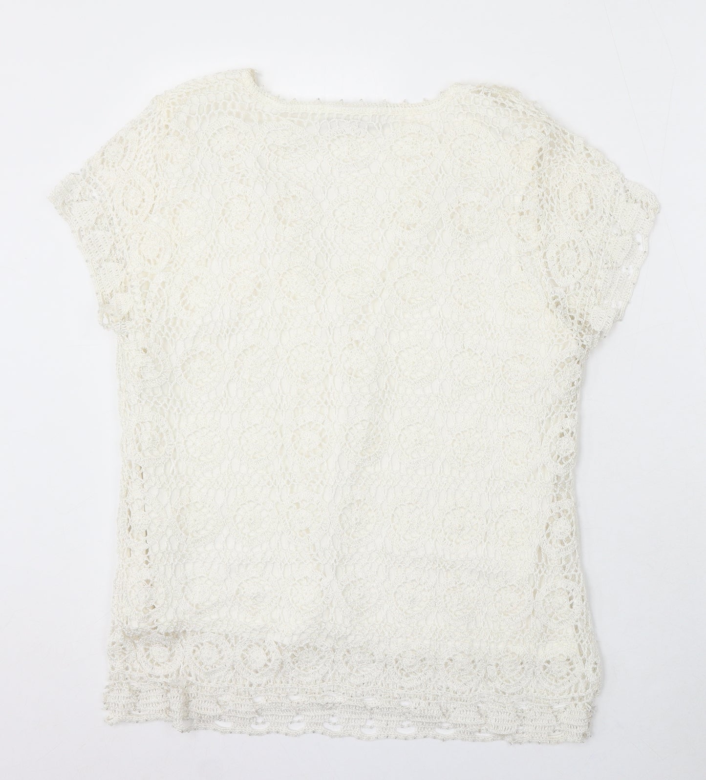 Wallis Womens Ivory V-Neck Viscose Pullover Jumper Size XL