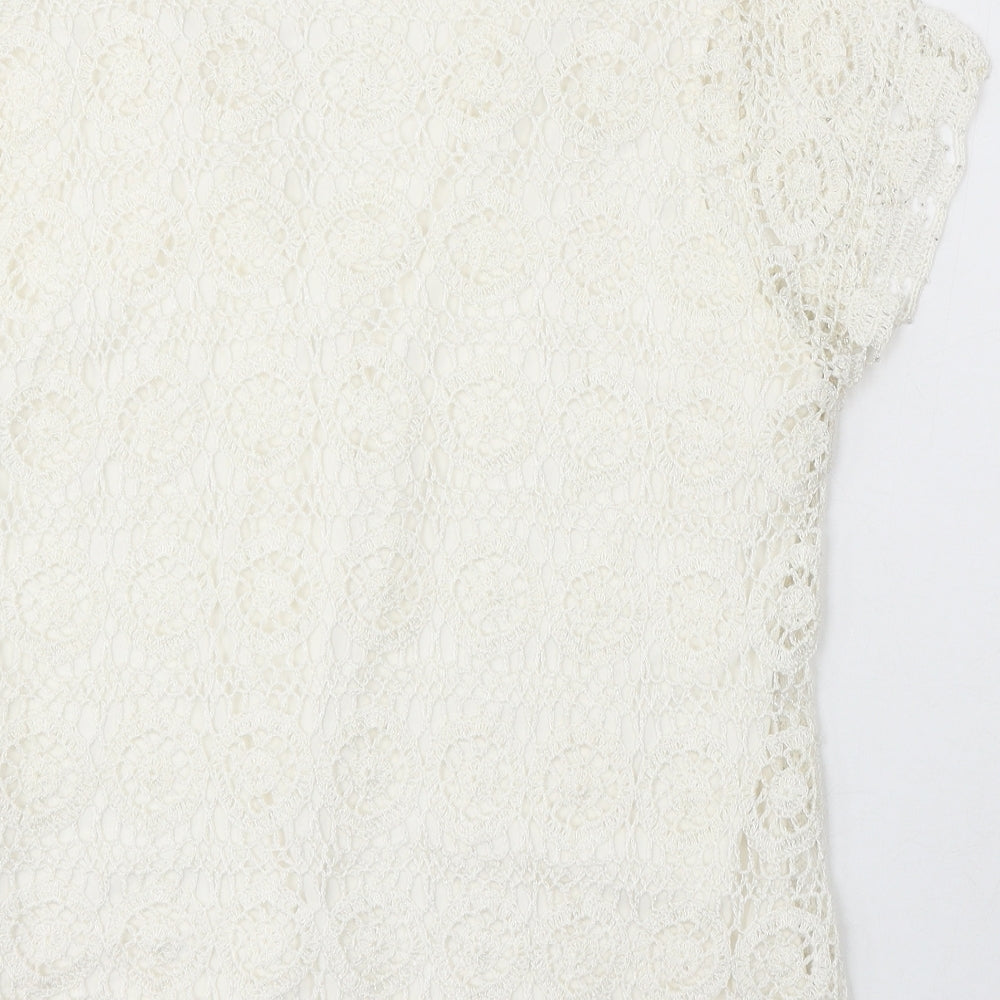 Wallis Womens Ivory V-Neck Viscose Pullover Jumper Size XL