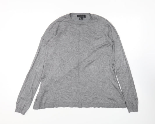Atmosphere Womens Grey Round Neck Polyamide Pullover Jumper Size 10