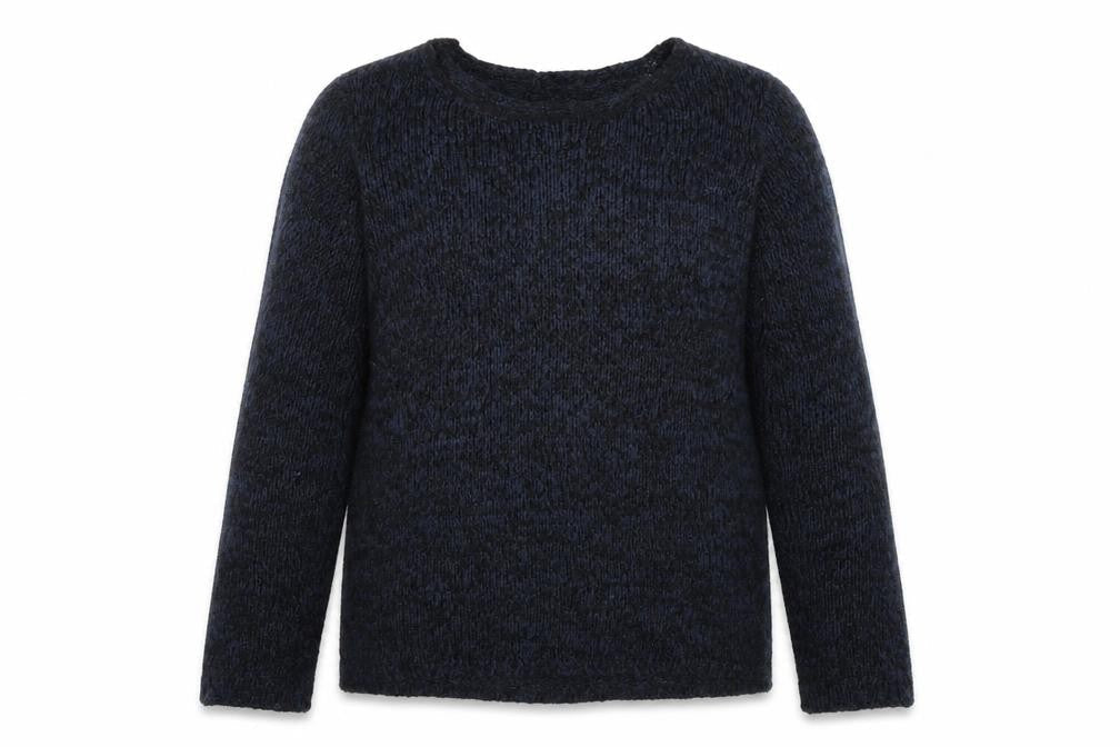 JUNAROSE Womens Blue Round Neck Acrylic Pullover Jumper Size M