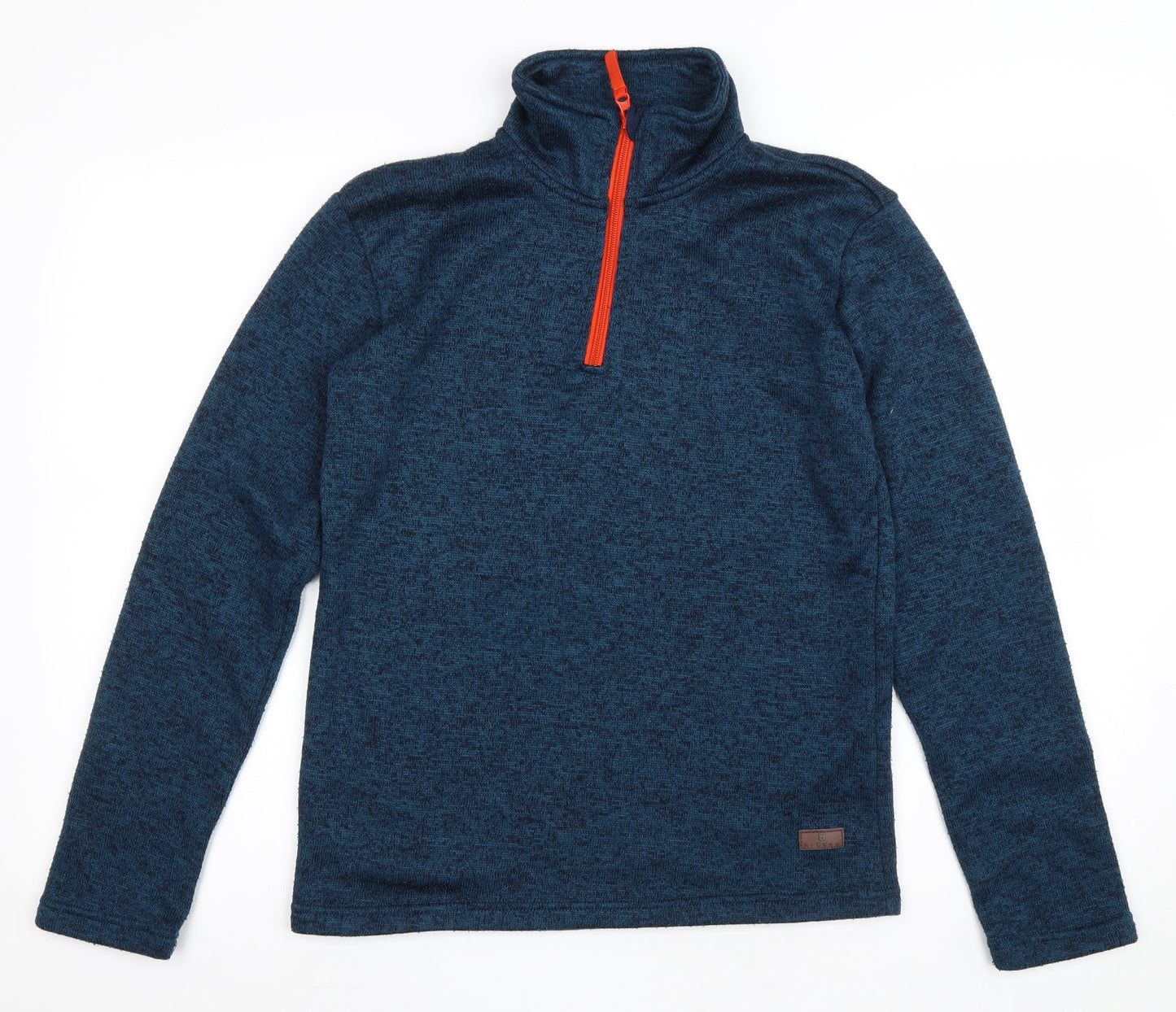 HIGEAR Womens Blue Polyester Pullover Casual Size 32 High Neck Zip