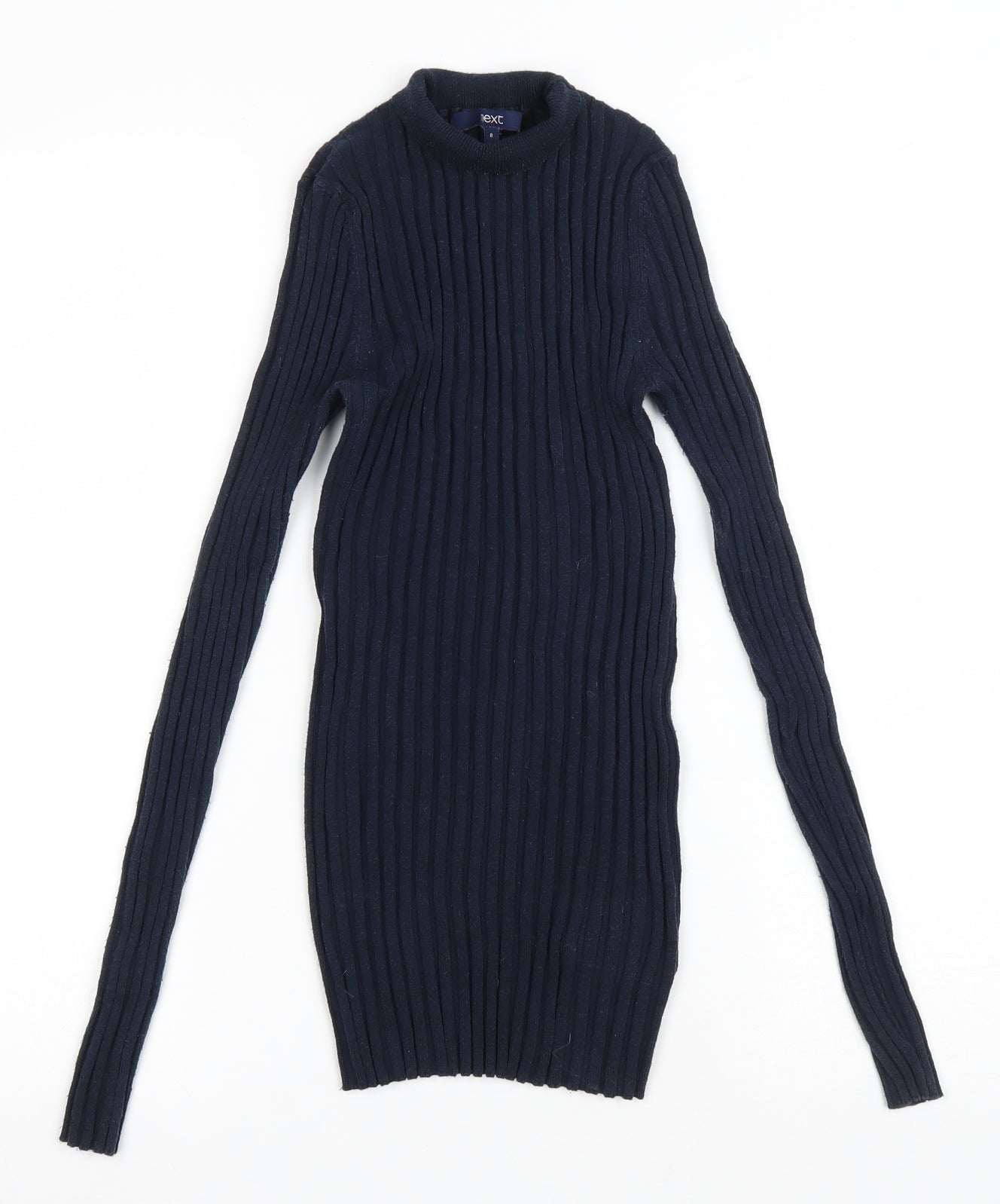 NEXT Womens Blue High Neck Nylon Pullover Jumper Size 8