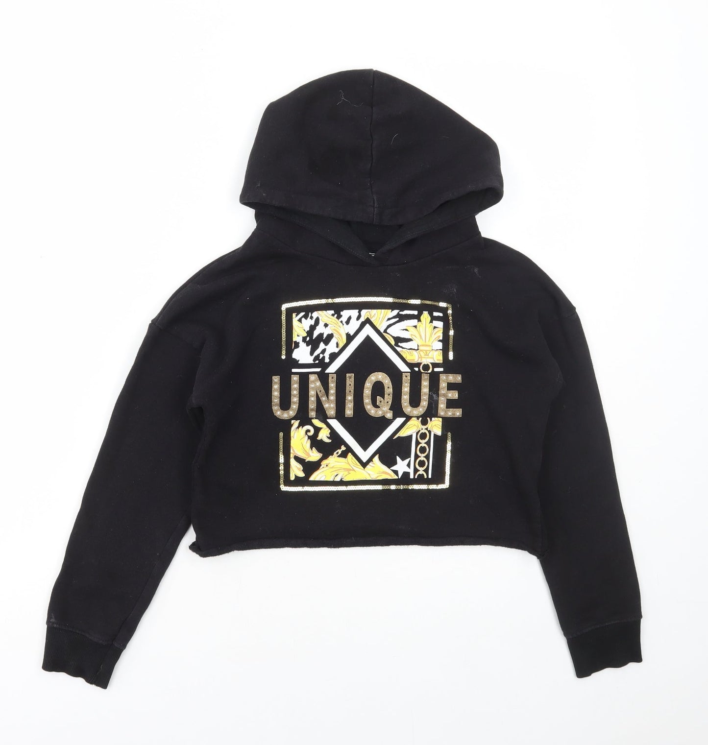 Blue Zoo Girls Black Polyester Pullover Hoodie Size 10-11 Years Pullover - Unique