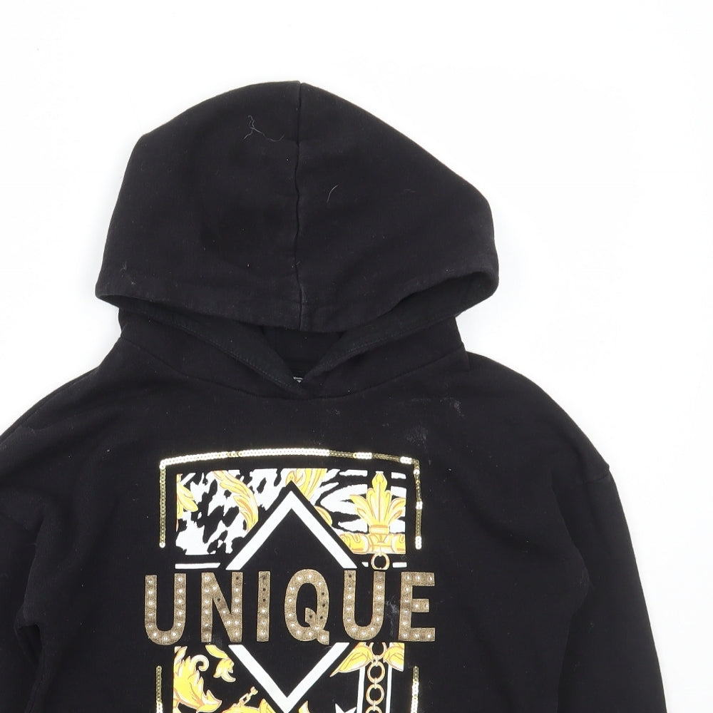 Blue Zoo Girls Black Polyester Pullover Hoodie Size 10-11 Years Pullover - Unique