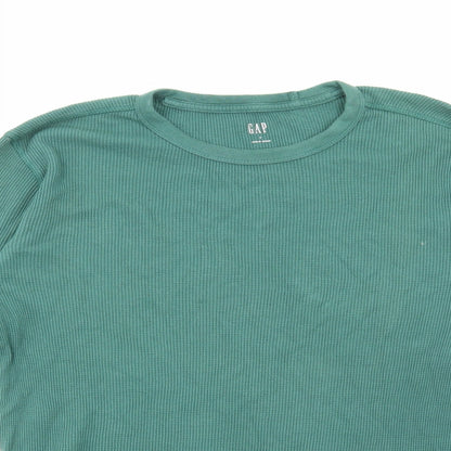 Gap Mens Green Round Neck Cotton Pullover Jumper Size S
