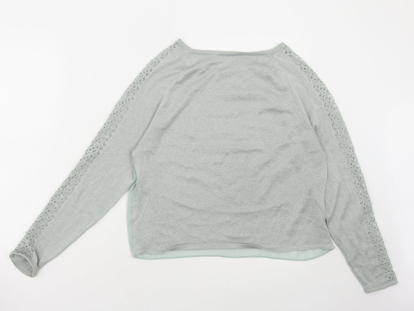 Preworn Womens Green Round Neck Acrylic Pullover Jumper Size M