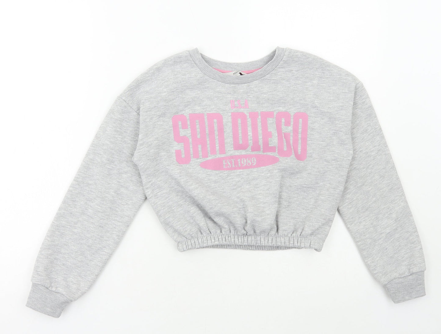 MISS EVIE Girls Grey Polyester Pullover Sweatshirt Size 9-10 Years Pullover - San Diego