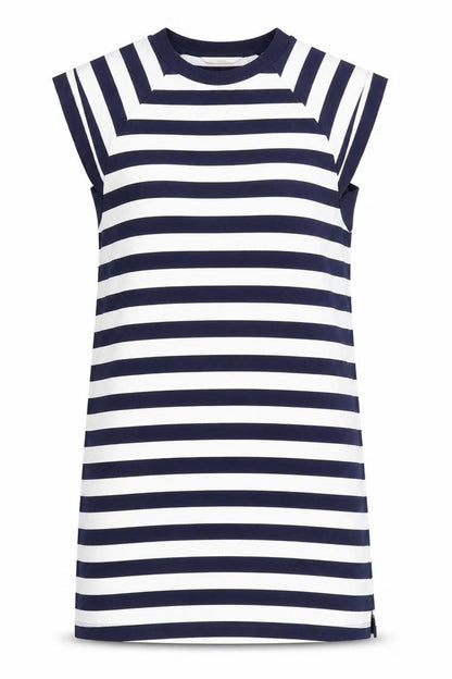 Next Womens Blue Striped Cotton Shift Size 12 Round Neck Pullover