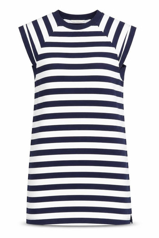 NEXT Womens Blue Striped Cotton Shift Size 12 Round Neck Pullover