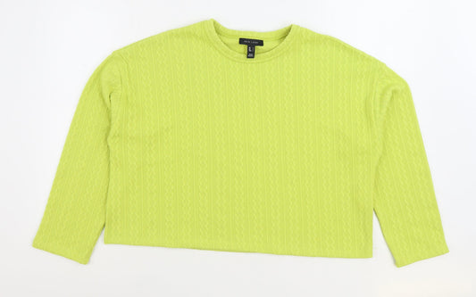 New Look Womens Green Round Neck Polyester Pullover Jumper Size L