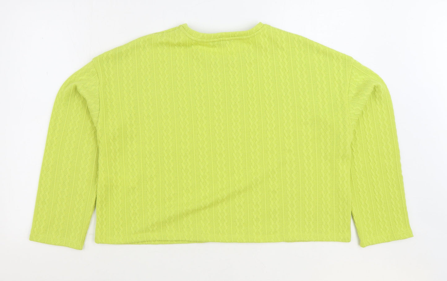 New Look Womens Green Round Neck Polyester Pullover Jumper Size L