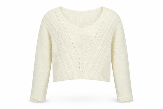 Topshop Womens White Scoop Neck Cotton Pullover Jumper Size 8