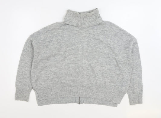 Topshop Womens Grey Roll Neck Acrylic Pullover Jumper Size 10