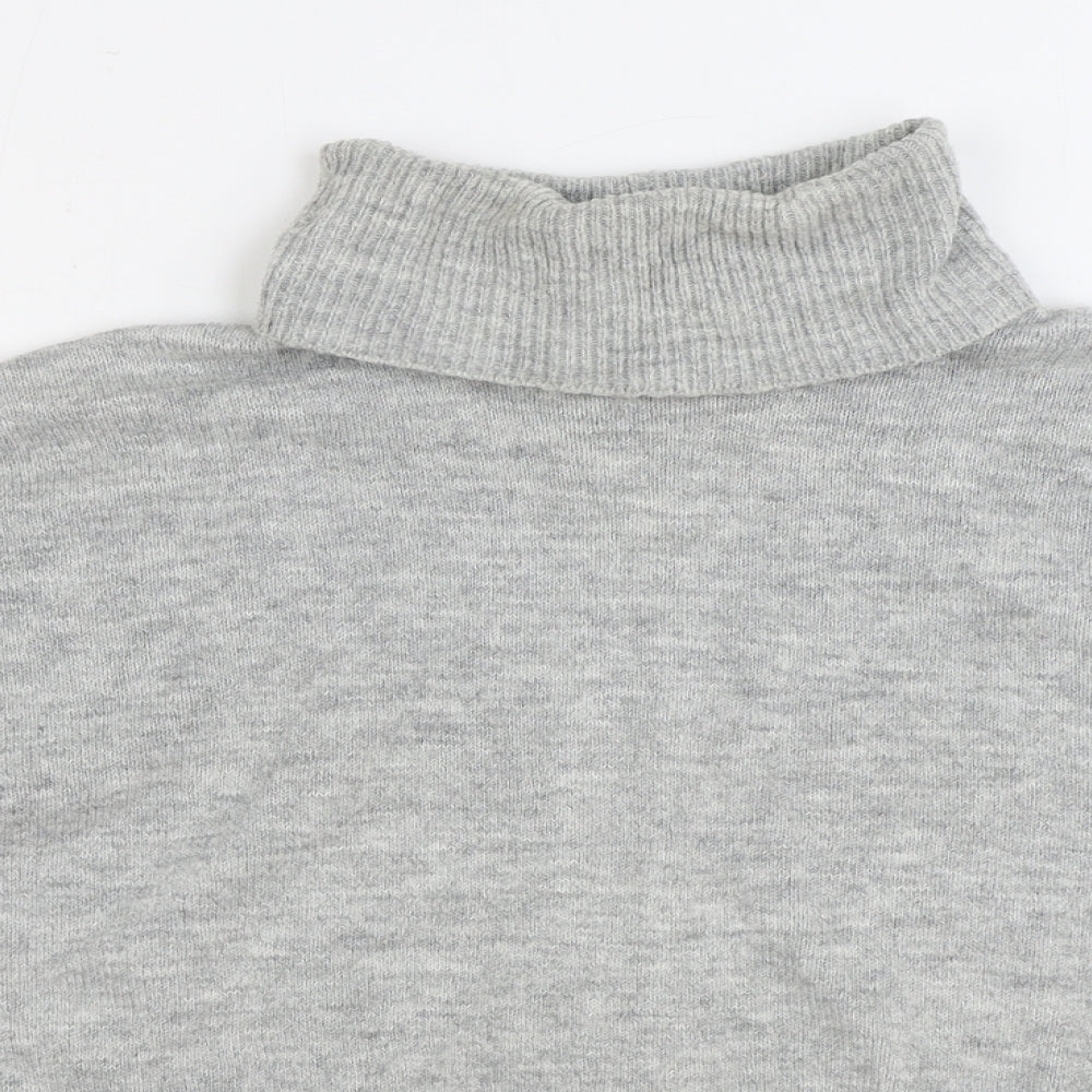 Topshop Womens Grey Roll Neck Acrylic Pullover Jumper Size 10